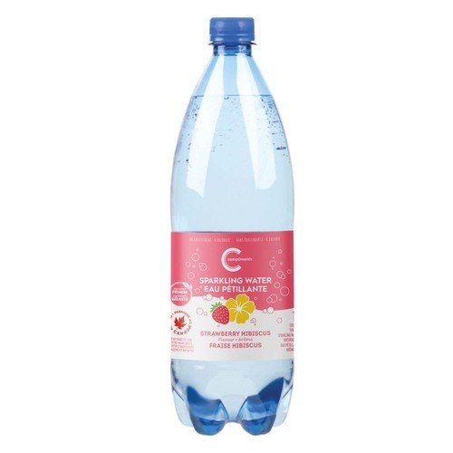 Compliments Sparkling Water Strawberry Hibiscus 1 L (bottle)