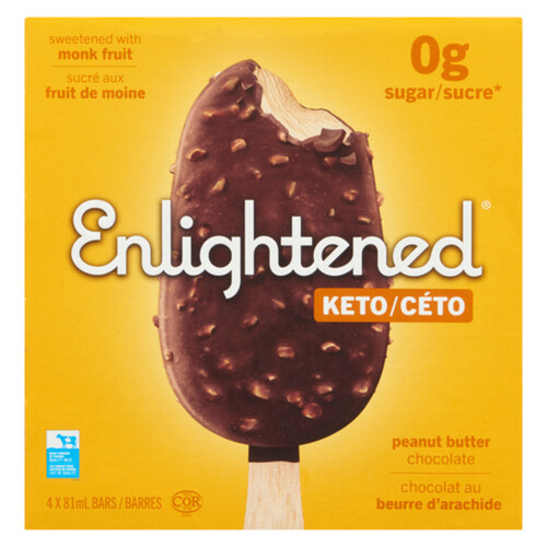 Enlightened Ice Cream Bars Peanut Butter Chocolate 4 EA