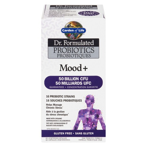 Garden Of Life Probiotics Mood+ Vegetarian Capsules 60 Count