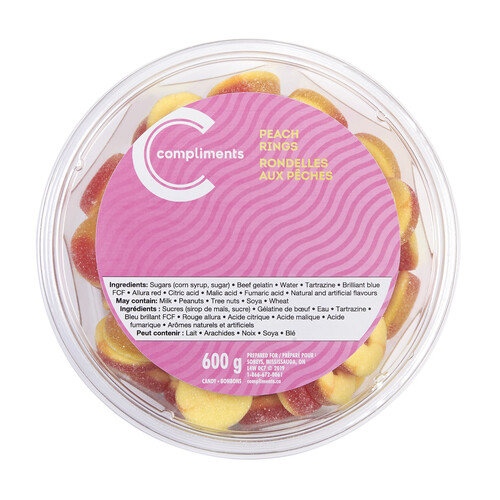 Compliments Candy Peach Rings 600 g