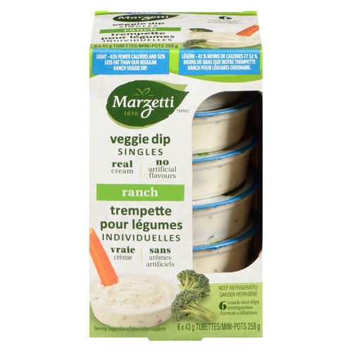 Marzetti Light Veggie Dip Singles Ranch 6 x 43 g
