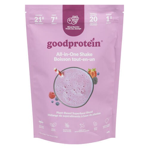 Good Protein Plant Based Superfood Blend All-In-One Shake Mixed Berries 440 g