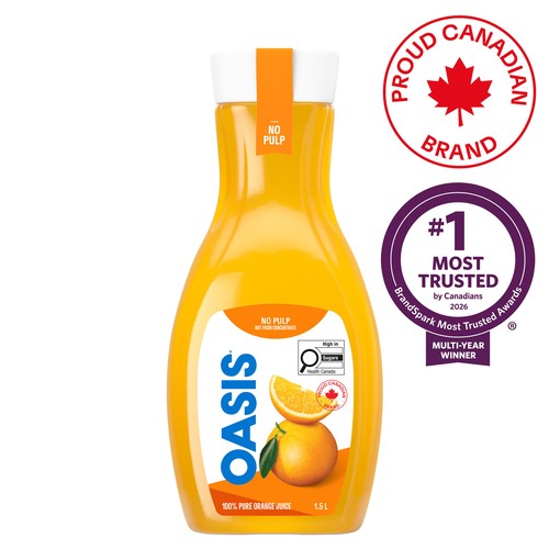 Oasis Orange Juice No Pulp Not from Concentrate 1.5 L
