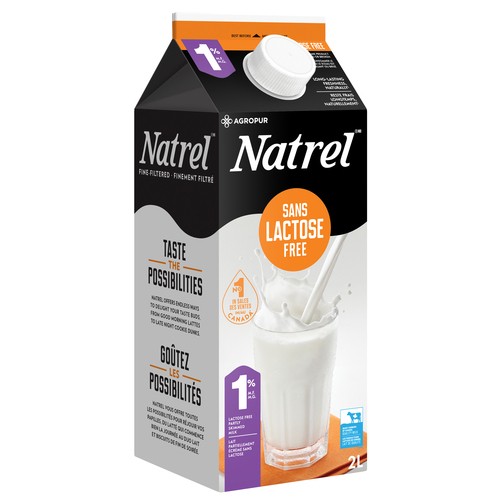 Natrel Lactose-Free 1% Milk Partly Skimmed 2 L