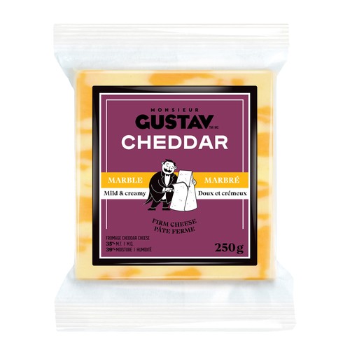 Monsieur Gustav Marble Cheddar Cheese Mild 250 g