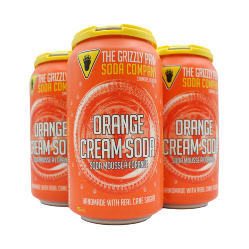 The Grizzly Paw Soft Drink Soda Orange Cream 4 x 341 ml (cans)