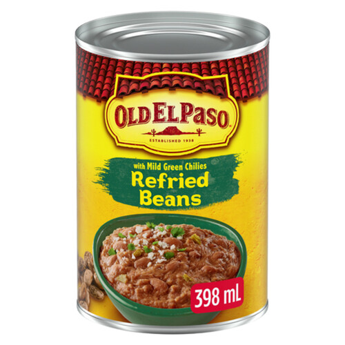 Old El Paso Canned Refried Beans With Mild Green Chilies 398 ml