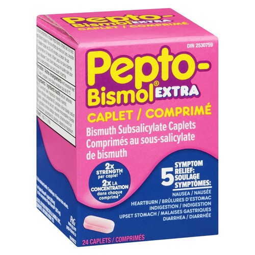 Pepto Bismol 5 Symptom Stomach Relief Extra Strength 24 Tablets