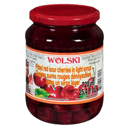 Wolski Pitted Cherries Sour In Light Syrup 720 ml