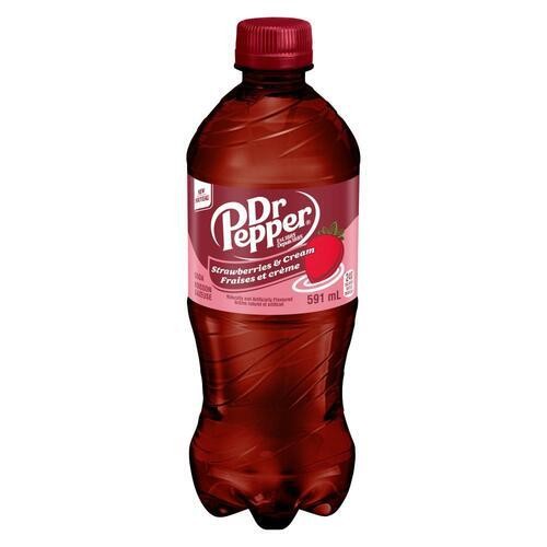 Dr. Pepper Soft Drink Strawberries & Cream 591 ml (bottle)