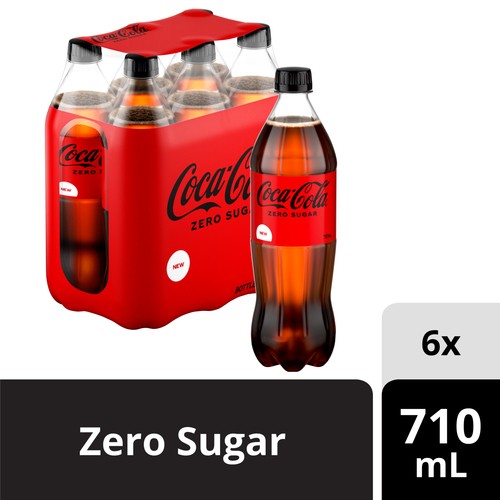 Coca-Cola Zero Sugar Soda 6 x 710 ml (bottles)
