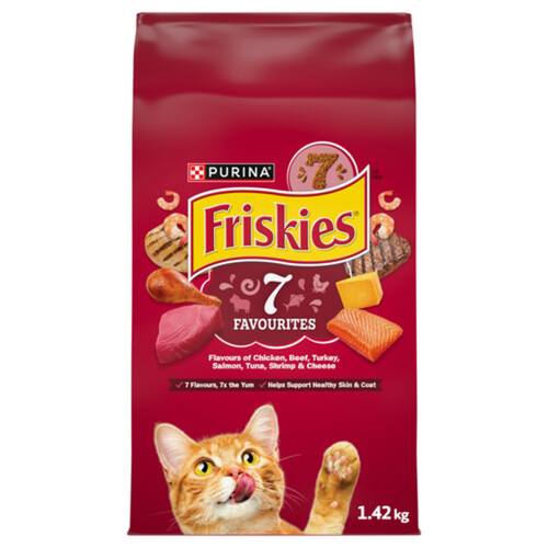 Friskies 7 Dry Cat Food Seven Favourite Flavours 1.42 kg