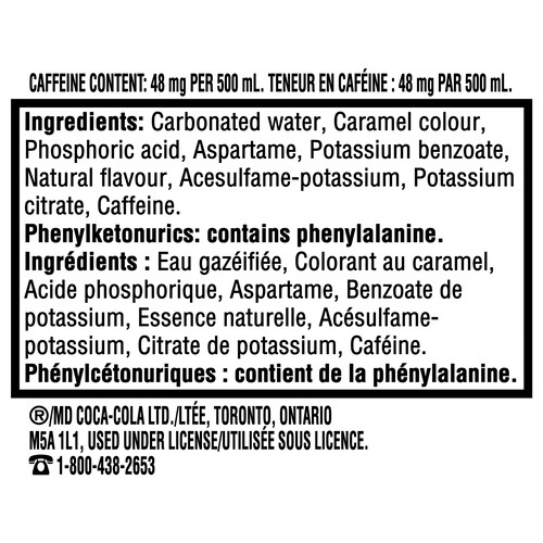 Coca-Cola Zero Sugar Soda Cherry 500 ml (bottle)