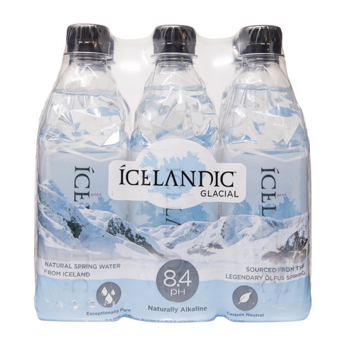 Icelandic Glacial Spring Water Natural 6 x 500 ml (bottles)