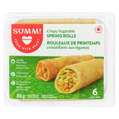 Sum-m! Frozen Crispy Vegetable Spring Rolls 6 Rolls + 1 Plum Sauce 340 g