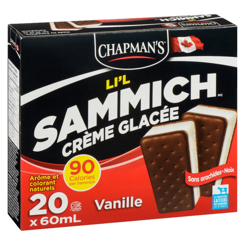 Chapman's Li'l Sammich Ice Cream Vanilla 20 x 60 ml