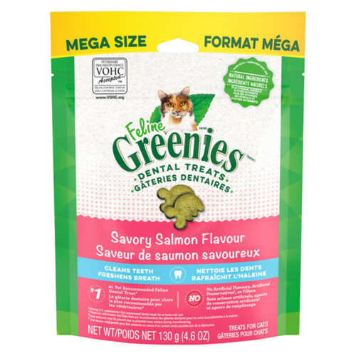 Feline Greenies Cat Treats Natural Dental Care Salmon 130 g