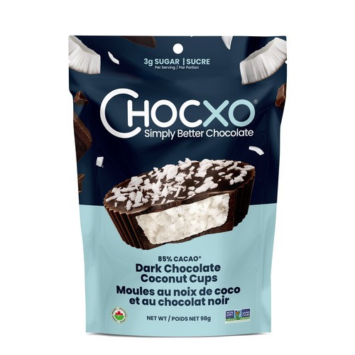 Chocxo Chocolate Coconut Cups 85% Dark Chocolate 98 g - Voilà