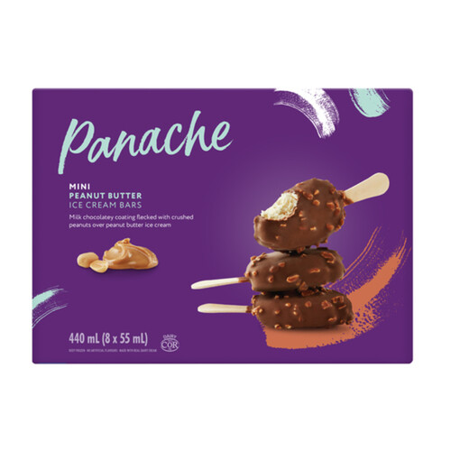 Panache Ice Cream Bars Peanut Butter & Milk Chocolate Mini 8 x 55 ml