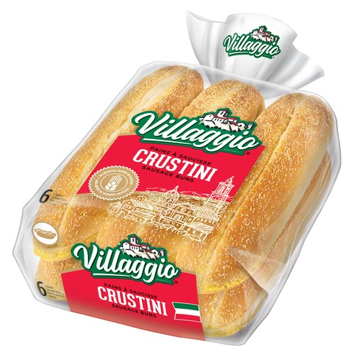 Villaggio Crustini Sausage Buns 6 Pack 408 g
