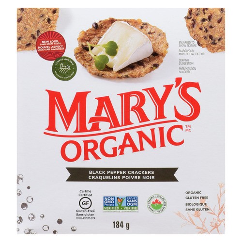 Mary's Organic Gluten-Free Crackers Black Pepper 184 g