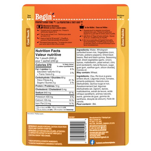 Ben’s Original Rice & Pulses Southwest Brown Rice & Black Beans 240 g