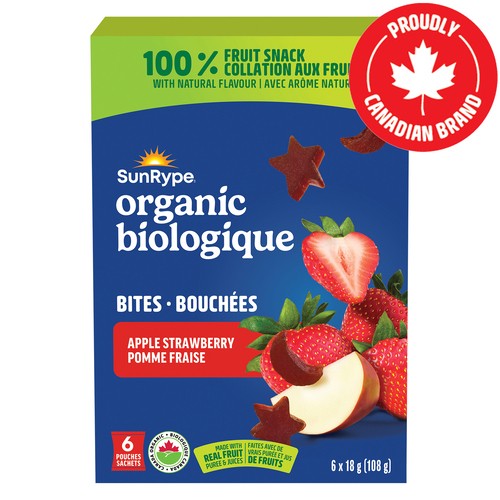 Sunrype Funbites Organic Fruit Bites Apple Strawberry 6 x 18 g