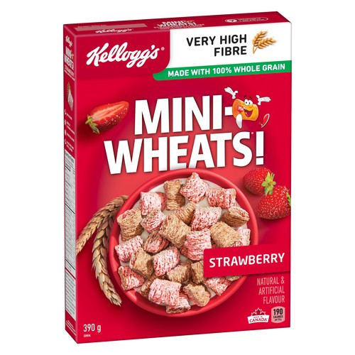 Kellogg's Mini Wheats Cereal Strawberry 390 g