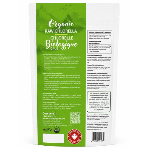 Gandalf Organic Raw Chlorella Powder 150 g