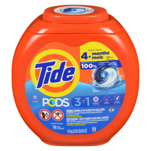 Tide Laundry Detergent Liquid Pods Original 76 Use 1.87 kg