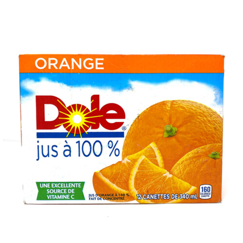 Dole Orange Juice 12 x 340 ml (cans)