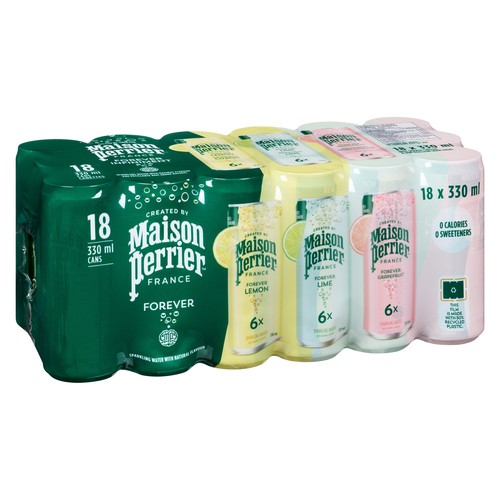 Maison Perrier Sparkling Water Variety Pack 18 x 330 ml (cans)