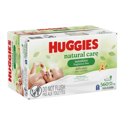 Huggies Natural Baby Wipes Care Sensitive Unscented Flip-Top 560 - Main Image