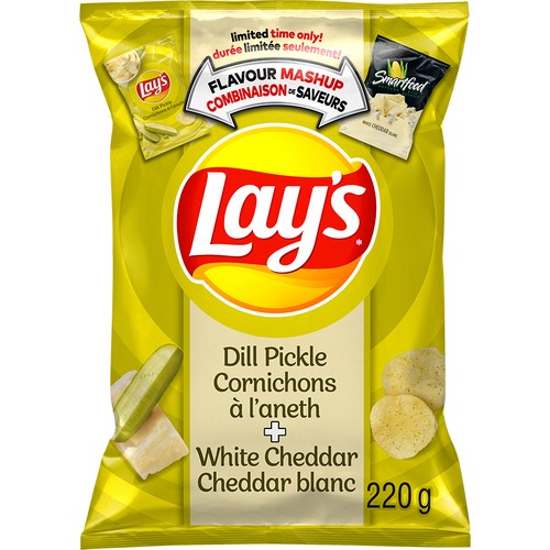 Lay's Potato Chips Dill Pickle & White Cheddar Flavoured 220 g