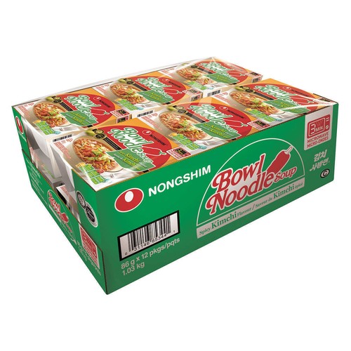 Nong Shim Noodle Bowl Spicy Kimchi 12 pack