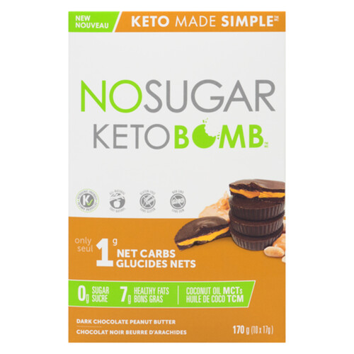 No Sugar Keto Bomb Dark Chocolate Peanut Butter 170 g