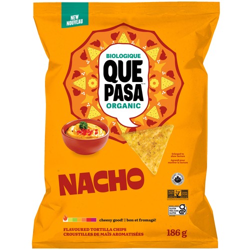 Que Pasa Organic Tortilla Chips Nacho Flavoured 186 g