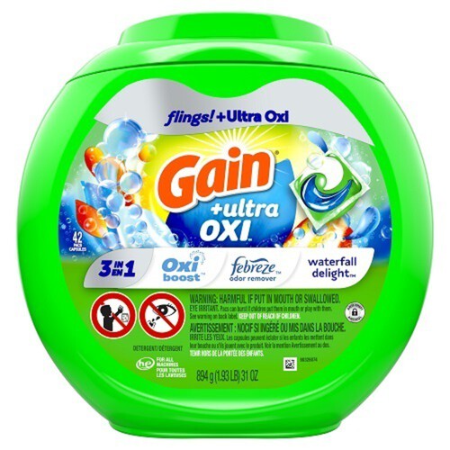 Gain Laundry Detergent Pacs Waterfall Delight 42 Pacs 894 g