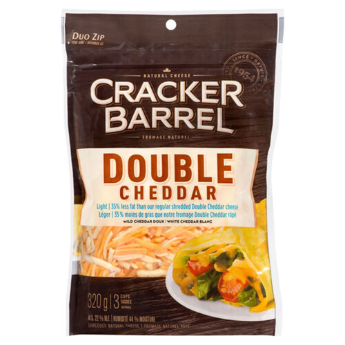 Cracker Barrel Light Shredded Cheese Double Cheddar 320 g