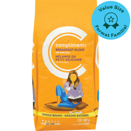 Compliments Coffee Whole Bean Breakfast Blend 907 g