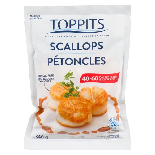 Toppits Frozen Scallops 40/60 Count 340 g 