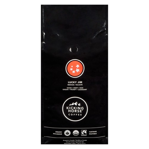 Kicking Horse Organic Whole Beans Coffee Lucky Jim Medium Roast 1 kg