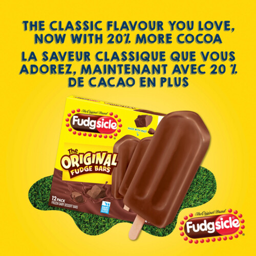 Popsicle Fudgsicle Frozen Dairy Dessert Bars Made With Malt And Cocoa 12 X 60 ml