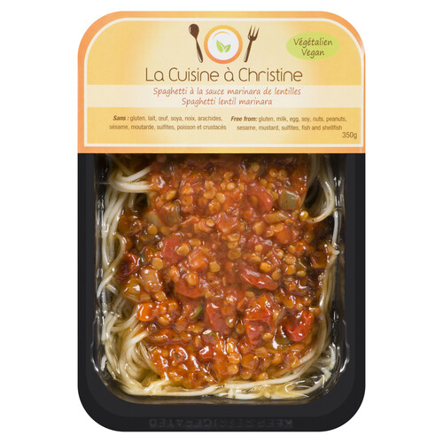 La Cuisine a Christine Frozen Gluten-Free Vegan Spaghetti with Lentil Marinara 350 g