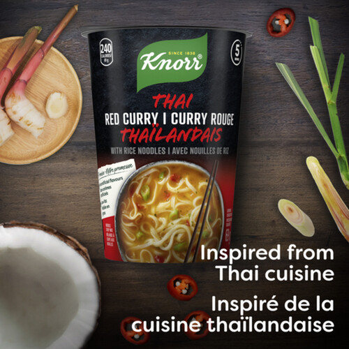 Knorr Rice Noodle Cup Thai Red Curry For A Light Soup Meal Or Snack Ready In 5 Mins 69 g