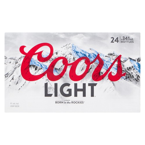 Coors Light Beer 4% Alcohol 24 x 341 ml (bottles)
