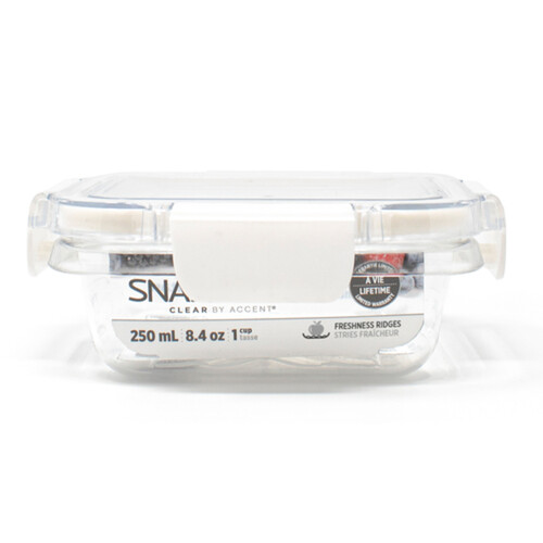 Snaplock Clear Container Square 250 ml