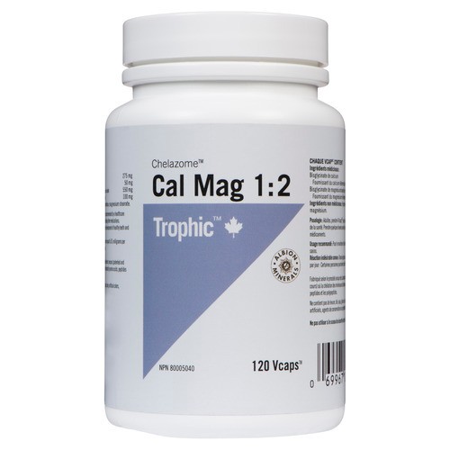 Trophic Chelazome 1:2 Calcium Magnesium 120 Vegetarian Capsules