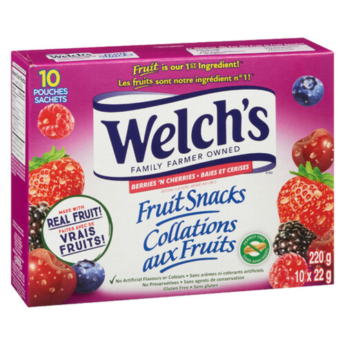 Welch's Fruit Snacks Berries & Cherries 10 Pack 220 g