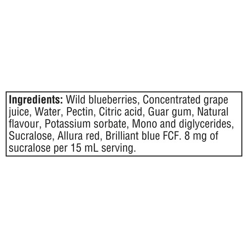 Smucker's No Sugar Added Jam Wild Blueberry 310 ml
